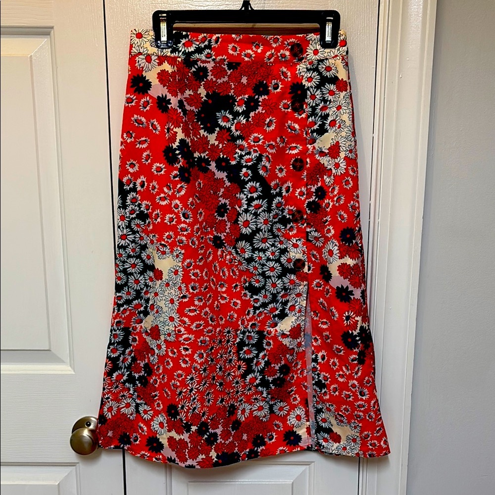 Floral Red Skirt, S